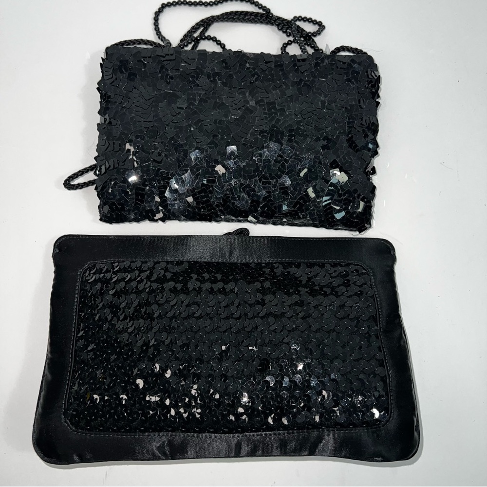 Elegant Black Sequin Clutch Bag\Purses -Lot of 2